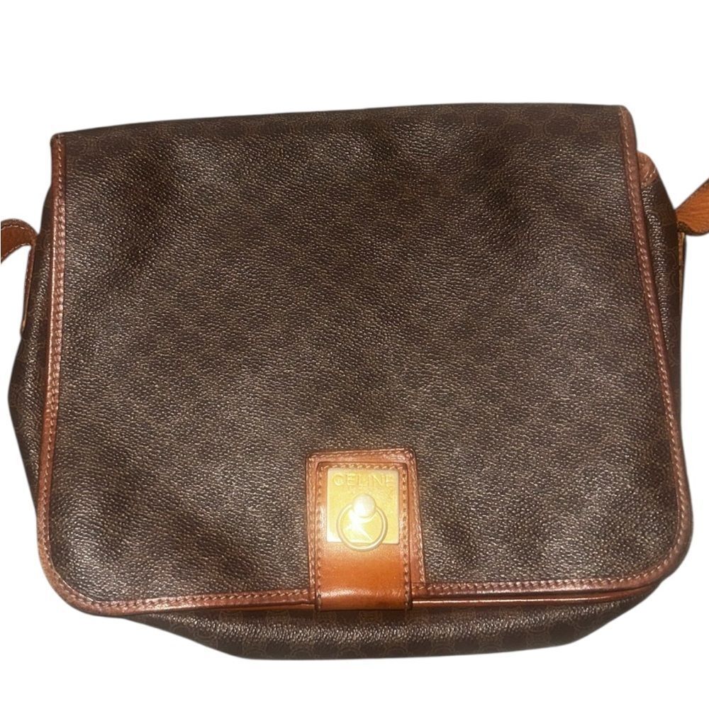 Celine Macadam Brown Leather Shoulder Bag - Picture 2 of 15